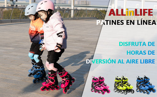Patins em Linha Ajustáveis para Crianças e Adolescentes com Kit de Proteção