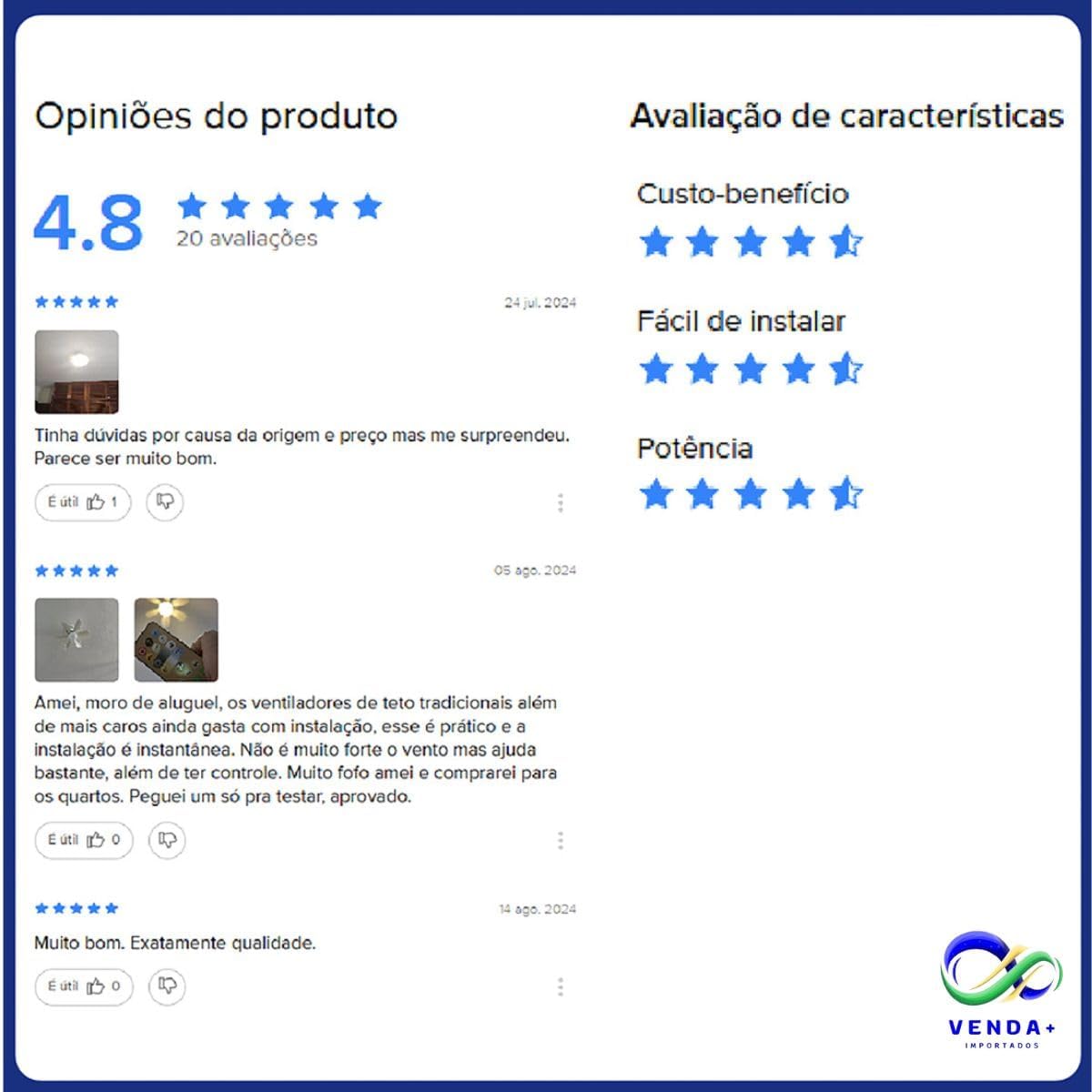 Ventilador de Teto com Lâmpada Encaixe E27 Led 30w Silencioso e Inteligente com Controle Remoto - YODHE