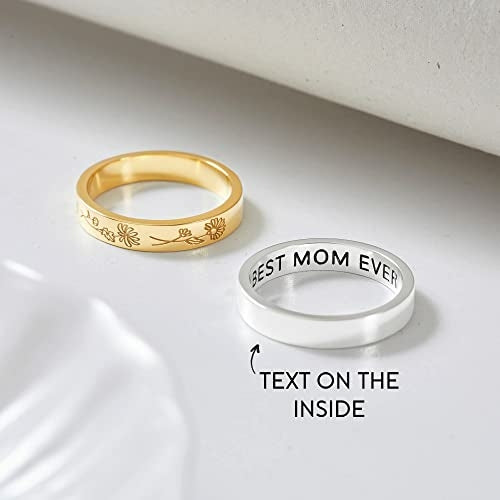 Anel Floral do Mês de Nascimento - Presente para Mãe