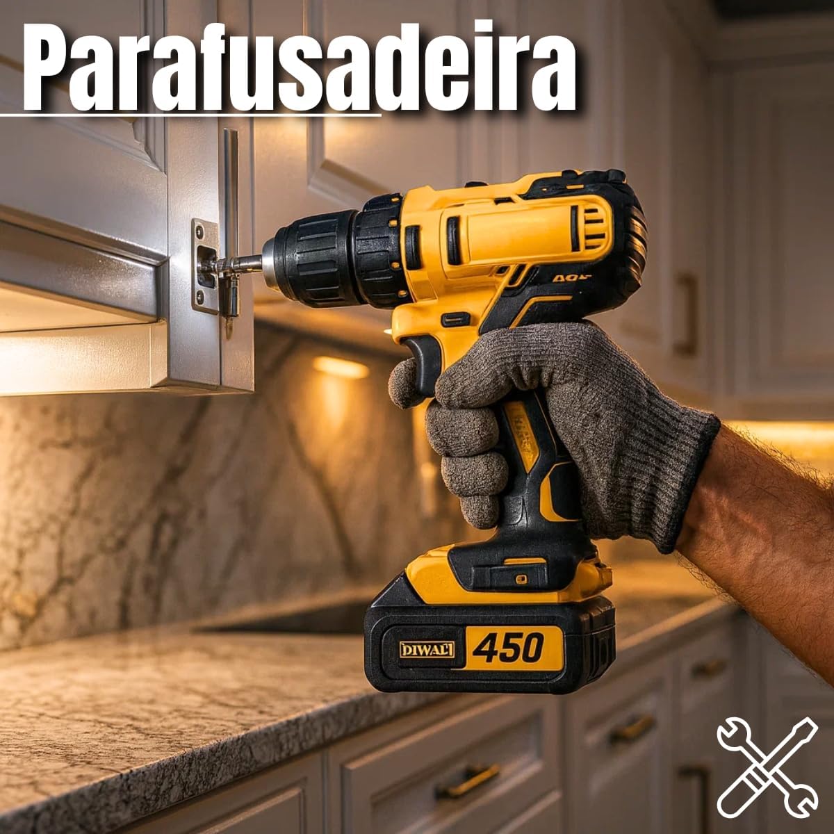 Kit Ferramentas Elétricas 6 em 1 Multifuncional 48V – Furadeira, Parafusadeira, Mini Motosserra, Lixadeira, Martelete, Esmerilhadeira + 2 Baterias Recarregáveis
