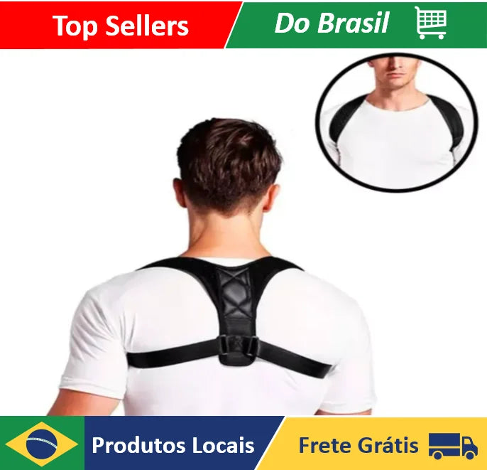 Corretor de Postura Unissex Ajustável – Alinha Coluna e Ombros