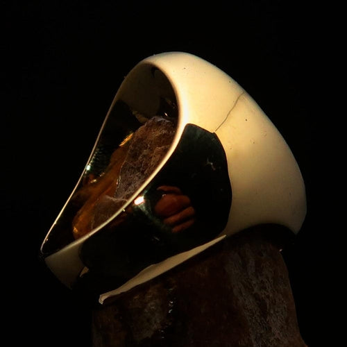 Anel Masculino Cruz Lorraine - Oval Azul Sólido