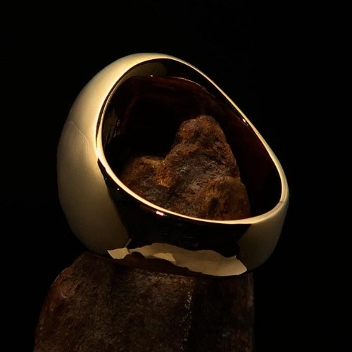 Anel Masculino Cruz Lorraine - Oval Azul Sólido