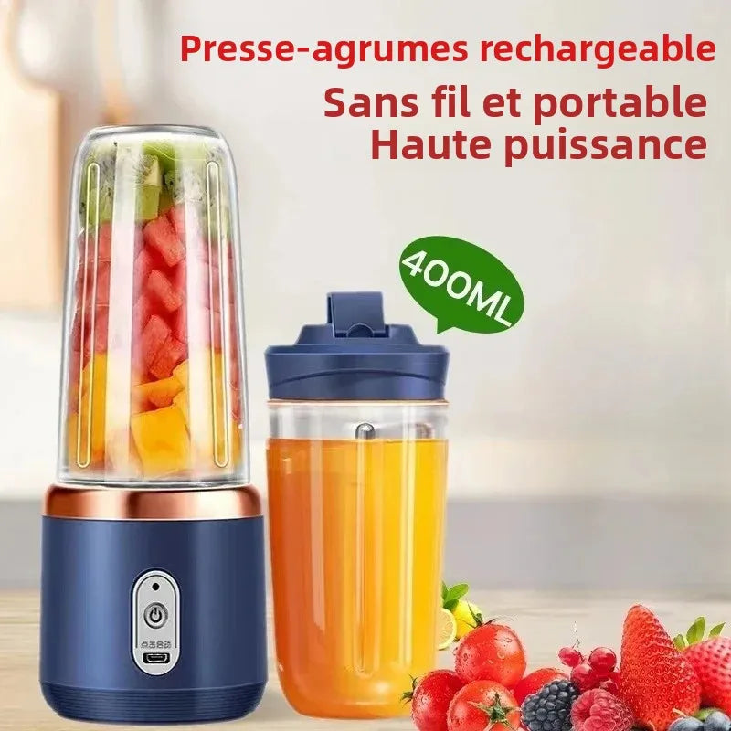 Liquidificador Portátil USB 400ml – Mini Mixer Elétrico para Smoothie e Vitamina