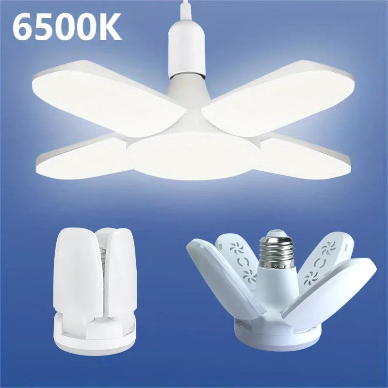 Lâmpada LED Dobrável E27 28W – Luz Branca 6500K – Para Teto e Garagem
