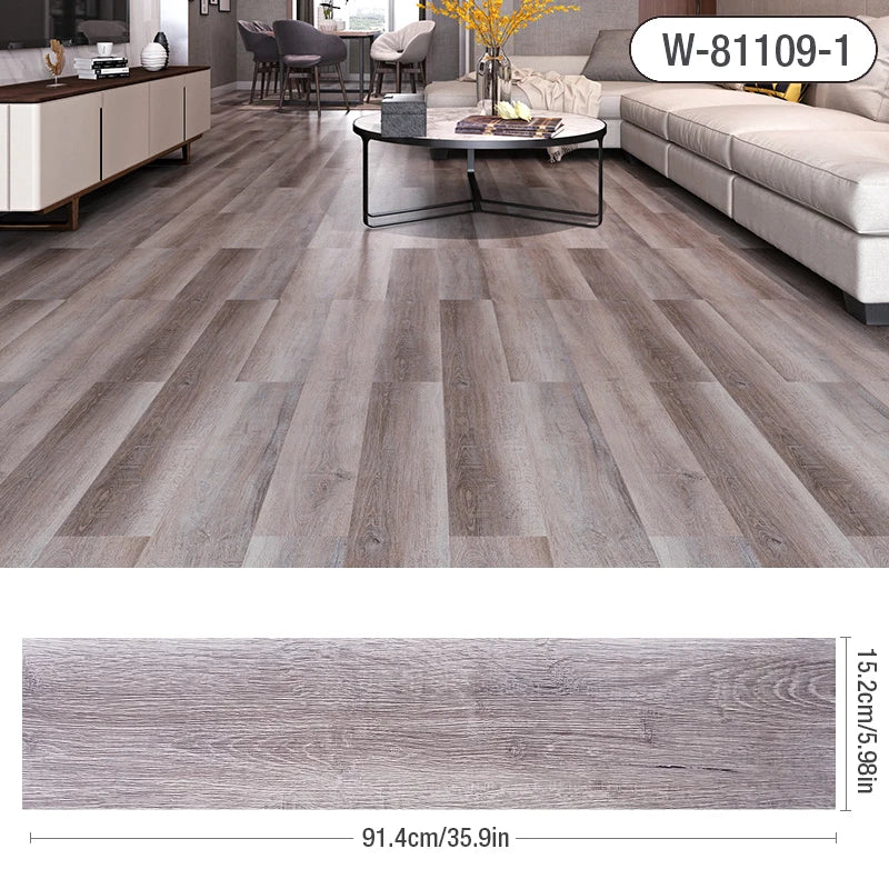 Self-adhesive Wood Grain Floor Wall Stickers PVC Wallpaper for Living Room Toilet Kitchen Home Floor Decor Waterproof Sticker