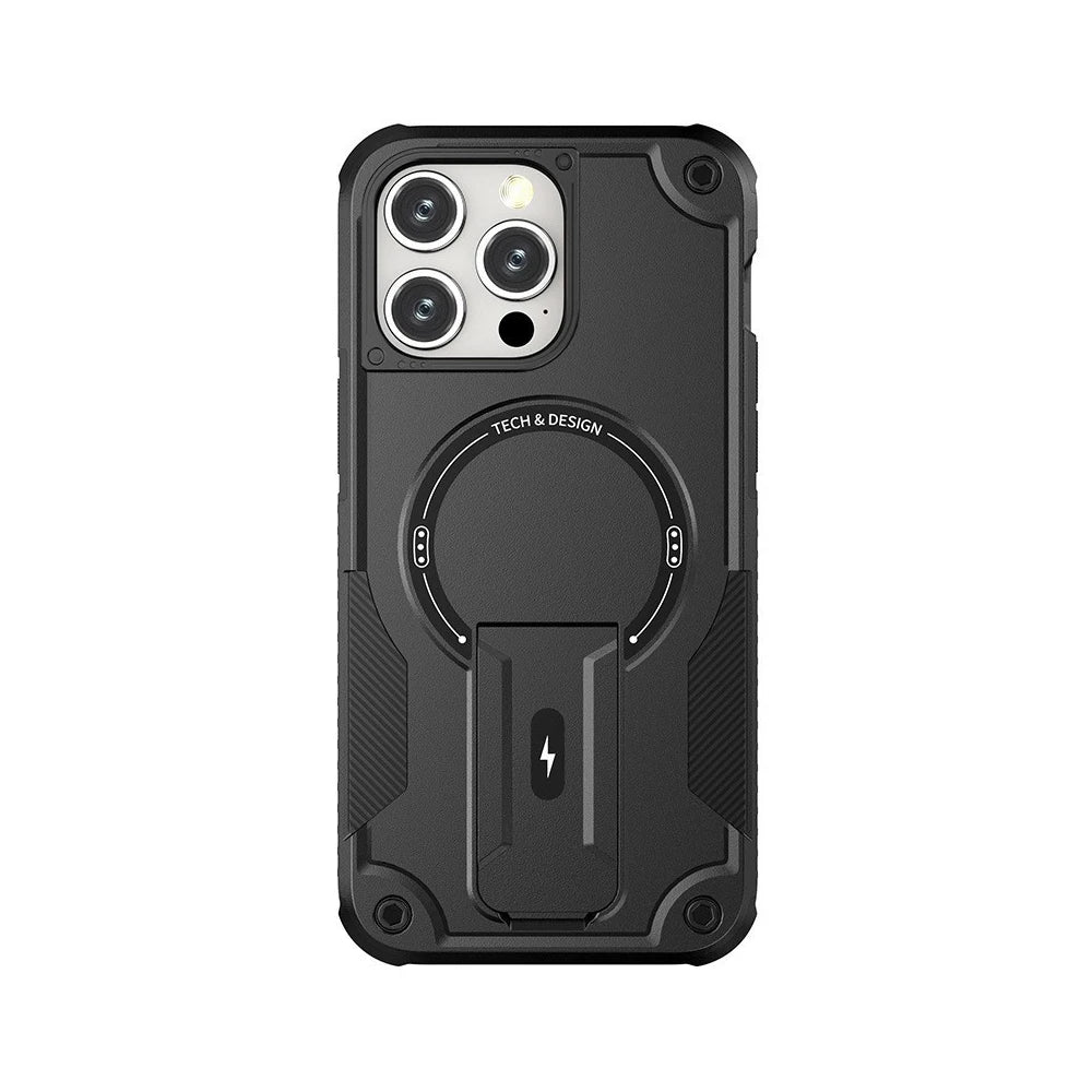 Luxury Kickstand Magnetic With Strap Case For iPhone 17 16 15 12 13 14 Pro Max 11 17 Air Wireless charging Shockproof Back Cover