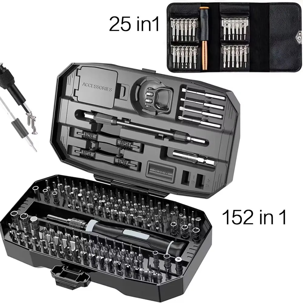 Kit Chaves de Precisão para Reparo – 25 em 1 ou 152 em 1 – Notebook e Eletrônicos