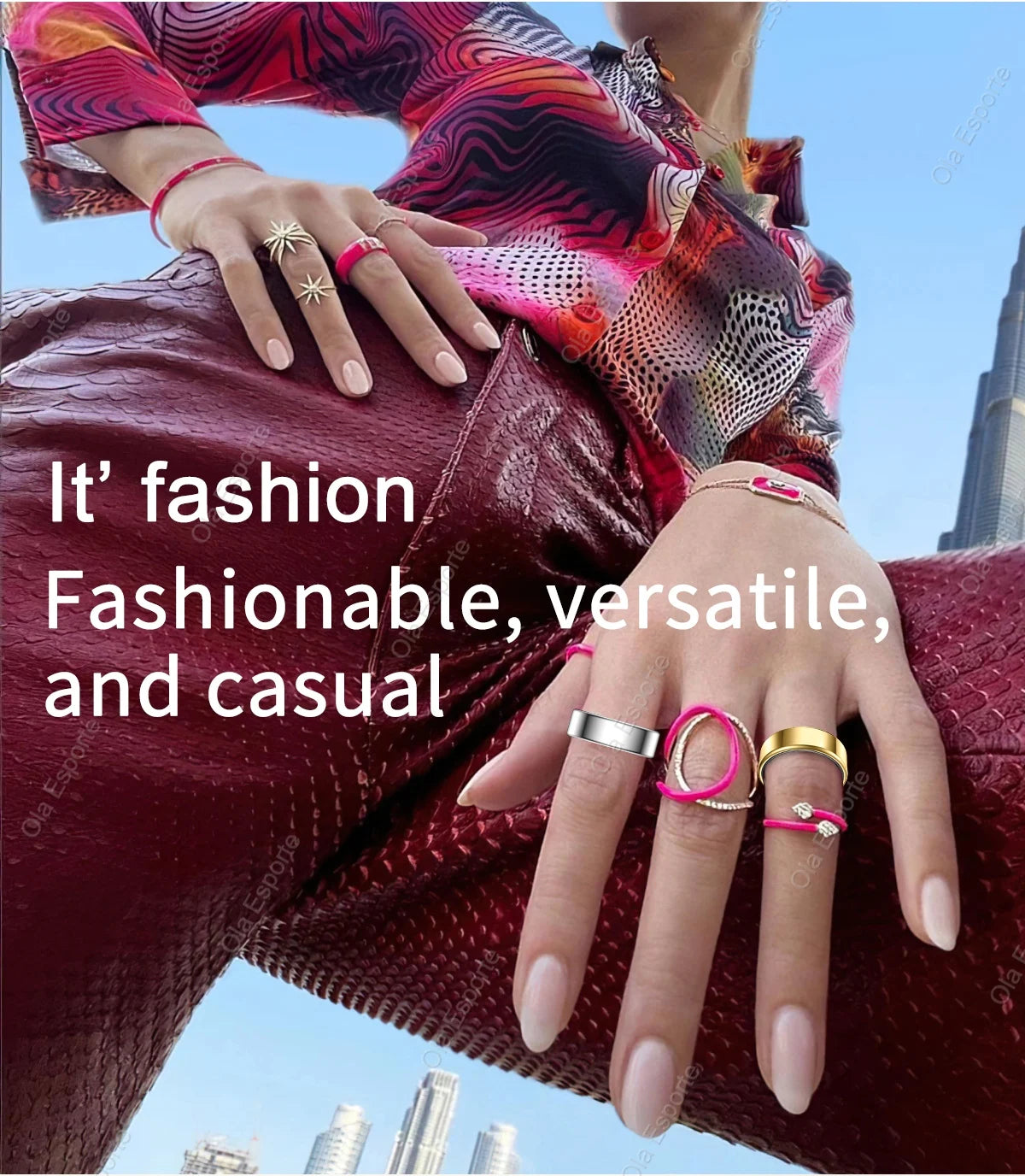 Anel Inteligente Smart Ring – Monitor Cardíaco, Ox igênio e Temperatura – À Prova d'água 5ATM