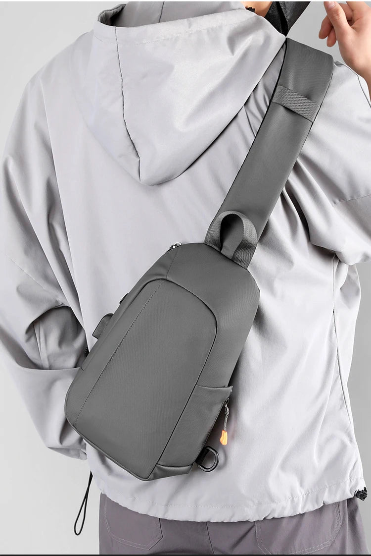 Bolsa Transversal Masculina Multibolsos – Tecido Oxford – Uso Diário e Viagem