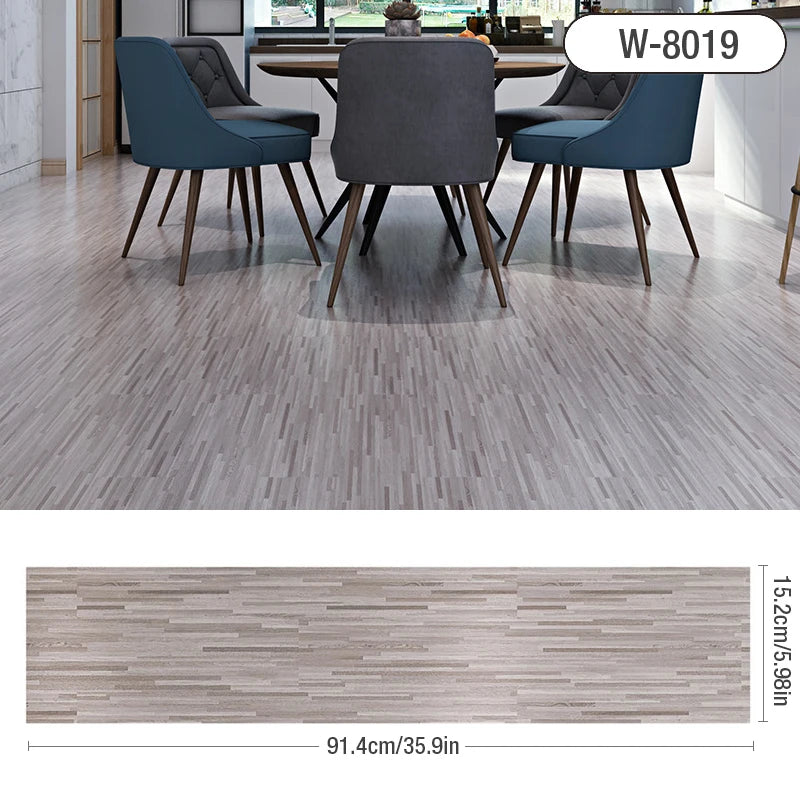 Self-adhesive Wood Grain Floor Wall Stickers PVC Wallpaper for Living Room Toilet Kitchen Home Floor Decor Waterproof Sticker