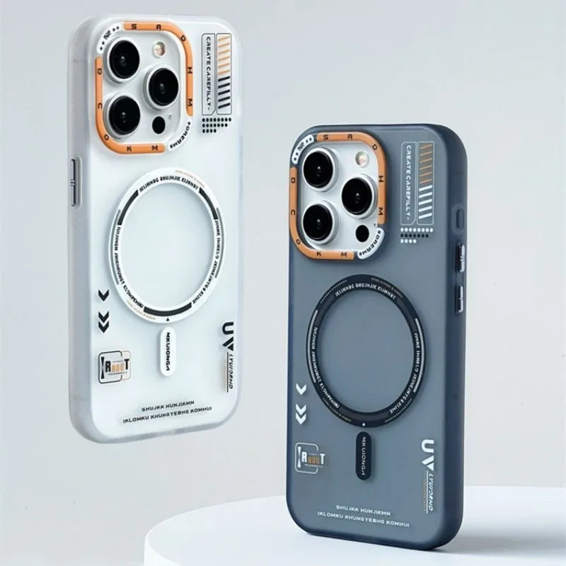 Matte Magnetic Phone Case For iPhone  16 15 13 12 14 Pro Max Magsafe Wireless Charge Frosted Back Metal Lens Frame Buttons Cover