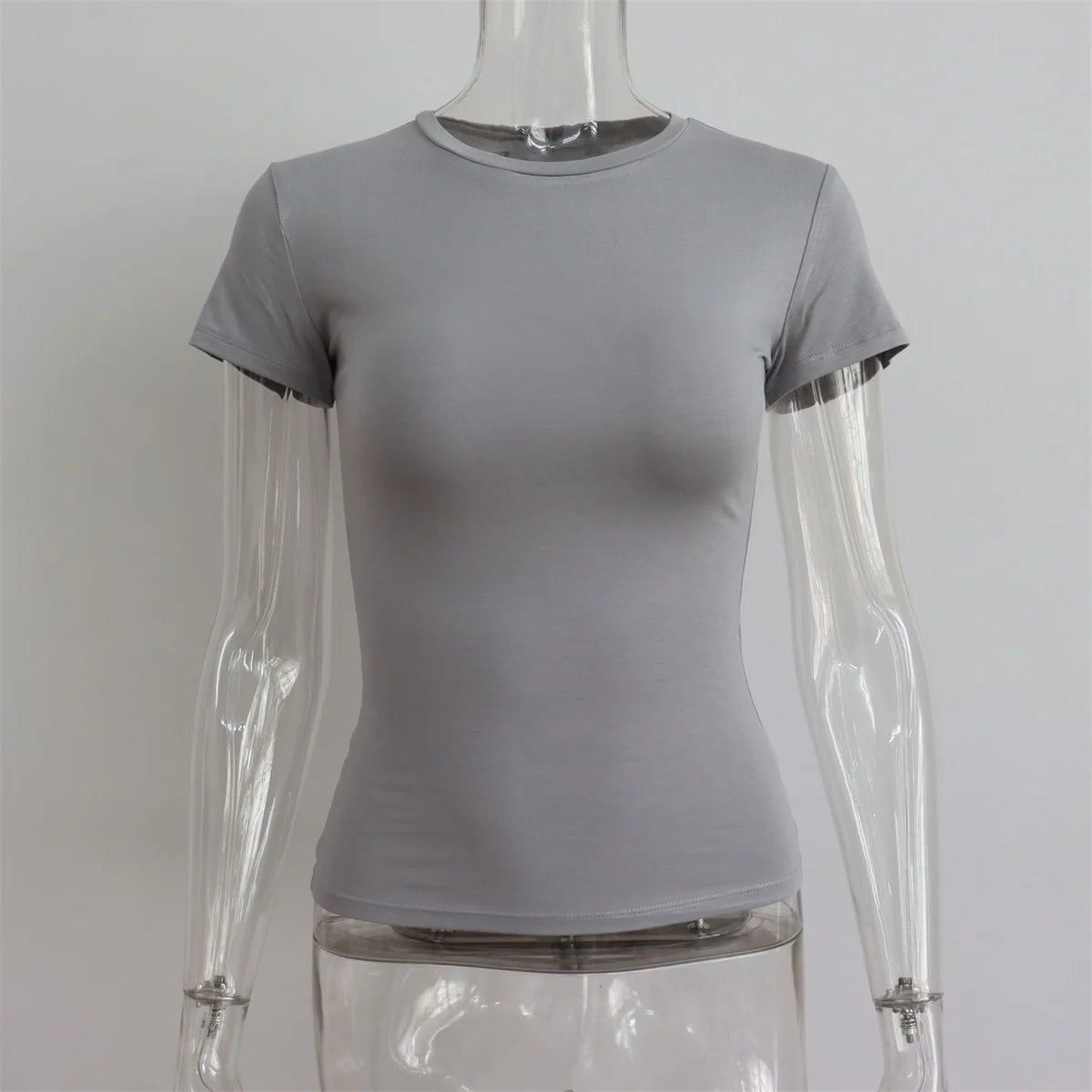 Kit 3 Camisetas Femininas Slim Fit Manga Curta Gola Redonda Y2k Vintage