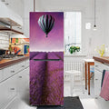 Retro Flower Fridge Sticker Light Blue Background Vinyl PVC Waterproof Self-Adhesive Poster Mural Decorative Fridge Sticker