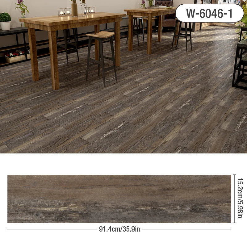 Self-adhesive Wood Grain Floor Wall Stickers PVC Wallpaper for Living Room Toilet Kitchen Home Floor Decor Waterproof Sticker