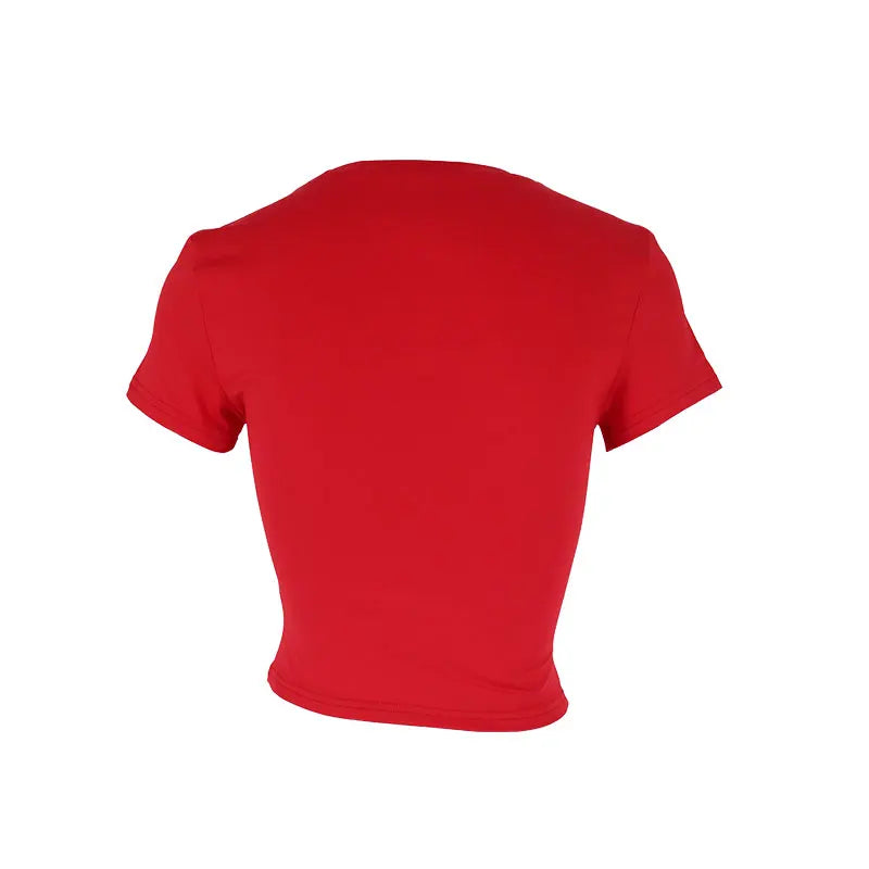 Sexy Women's T-shirt Solid New Summer Streetwear Fashion O-Neck Short Sleeve Top Simple Basic Versatile Lady Casual Slim T-shirt