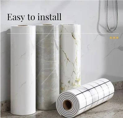 1 Roll Marble Thick Foam Imitation Tile Self-Adhesive Wallpaper Bedroom Living Room Decoration Bathroom Waterproof Wall Sticker