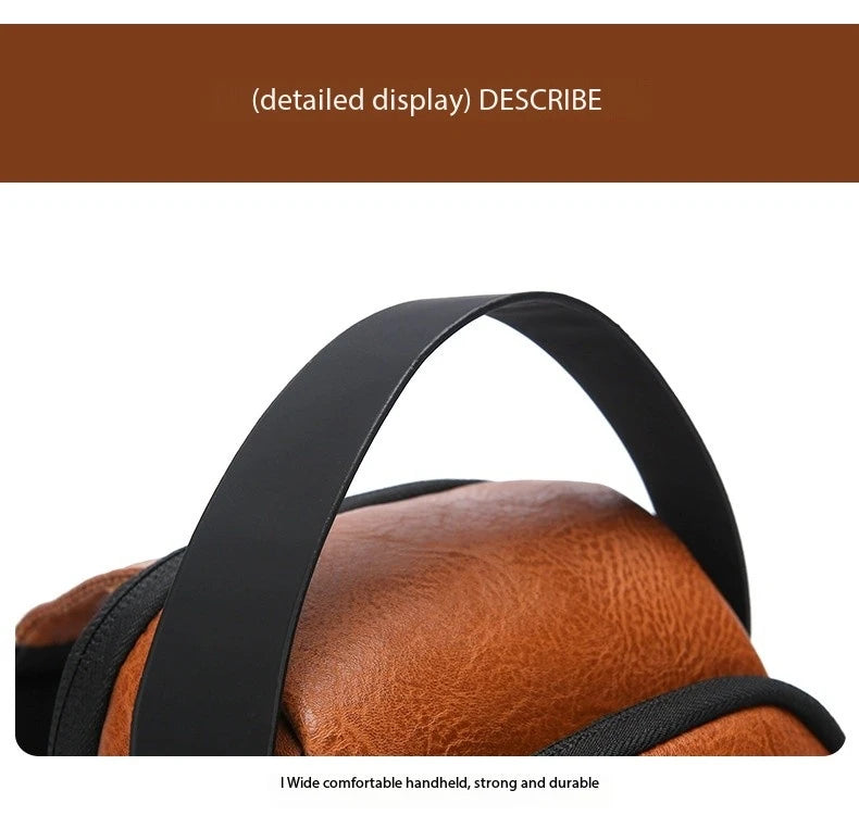 Bolsa Transversal Masculina Antifurto – Porta USB – Cadeado com Senha – Couro PU