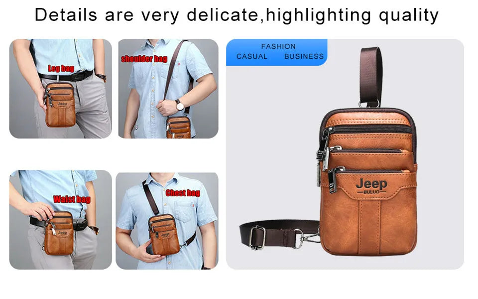 Bolsa Transversal Masculina Jeep Buluo – Nylon Antifurto – Vários Compartimentos
