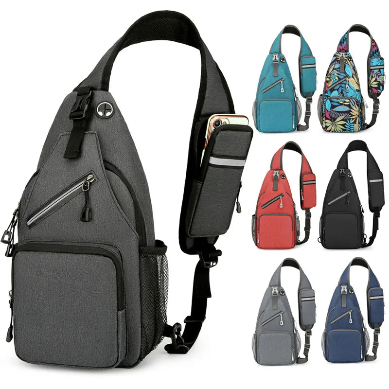 Mochila Transversal Leve Unissex – Bolsa de Ombro para Trilha e Viagem