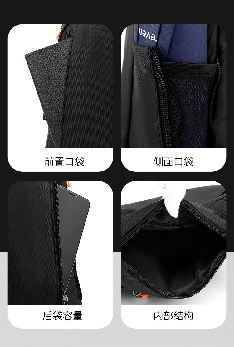 Bolsa Transversal Masculina Multibolsos – Tecido Oxford – Uso Diário e Viagem