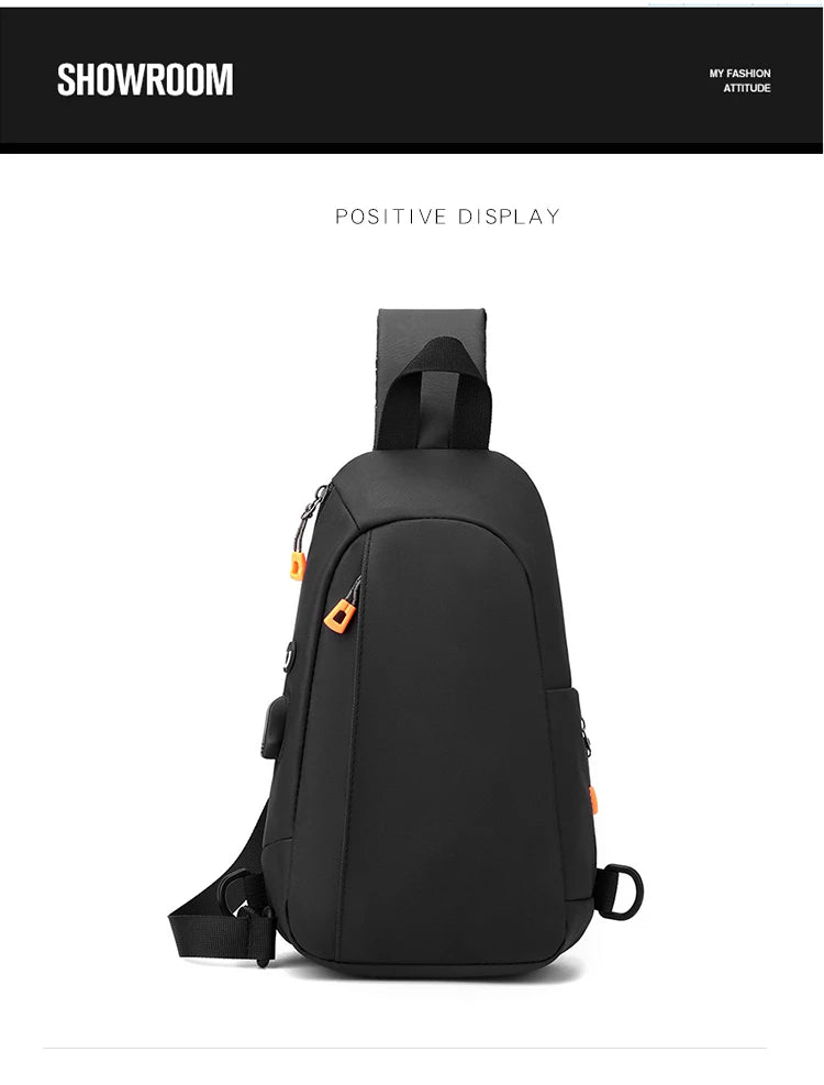 Bolsa Transversal Masculina Multibolsos – Tecido Oxford – Uso Diário e Viagem