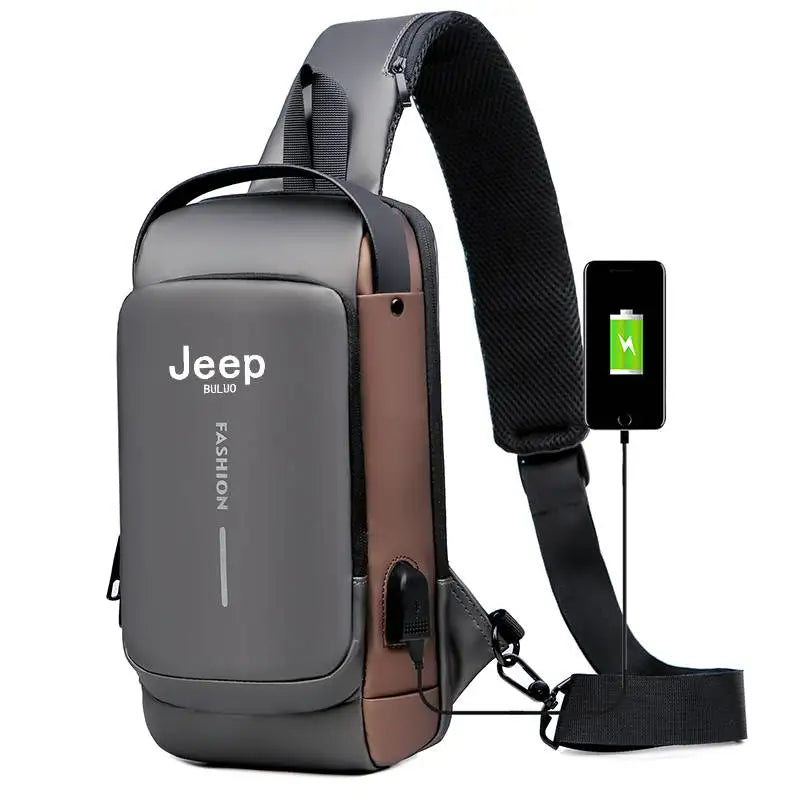Bolsa Transversal Masculina Jeep Buluo – Nylon Antifurto – Vários Compartimentos
