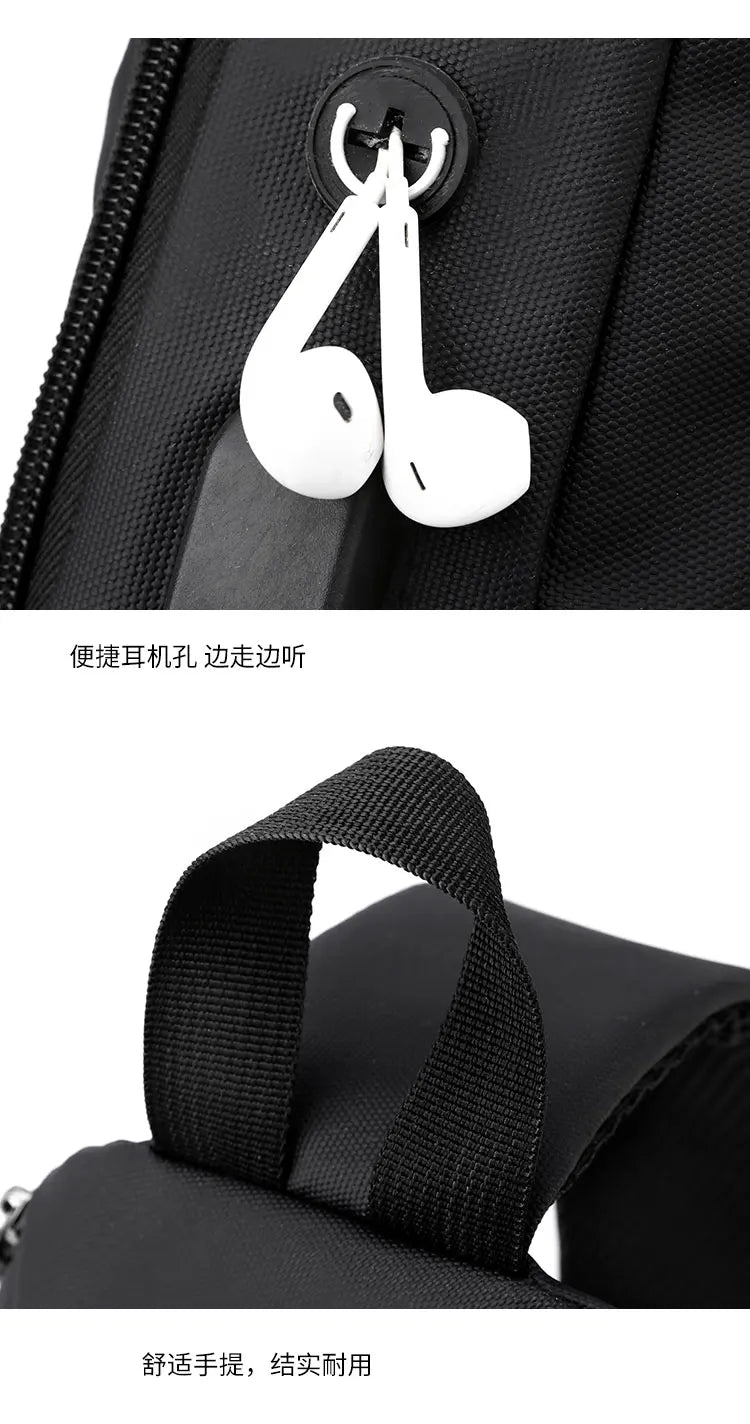 Bolsa Transversal Masculina Multibolsos – Tecido Oxford – Uso Diário e Viagem