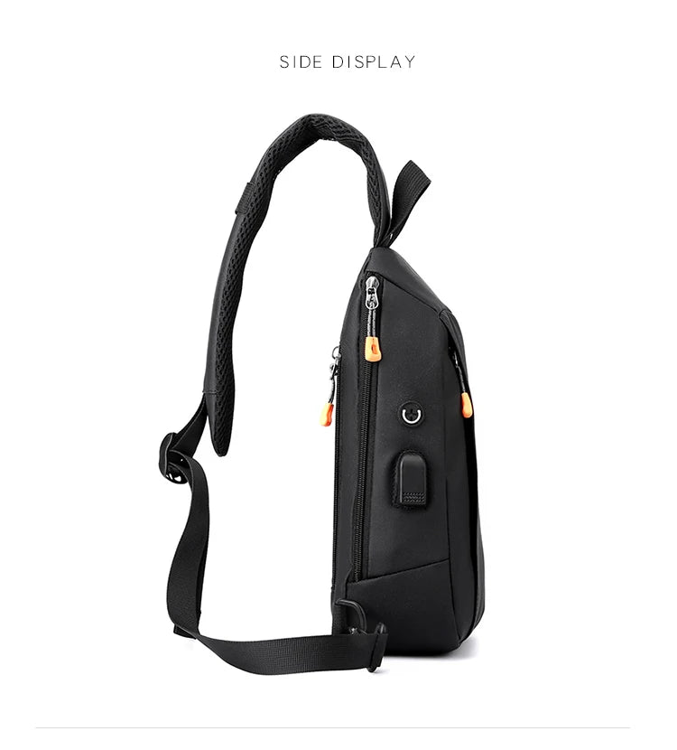 Bolsa Transversal Masculina Multibolsos – Tecido Oxford – Uso Diário e Viagem