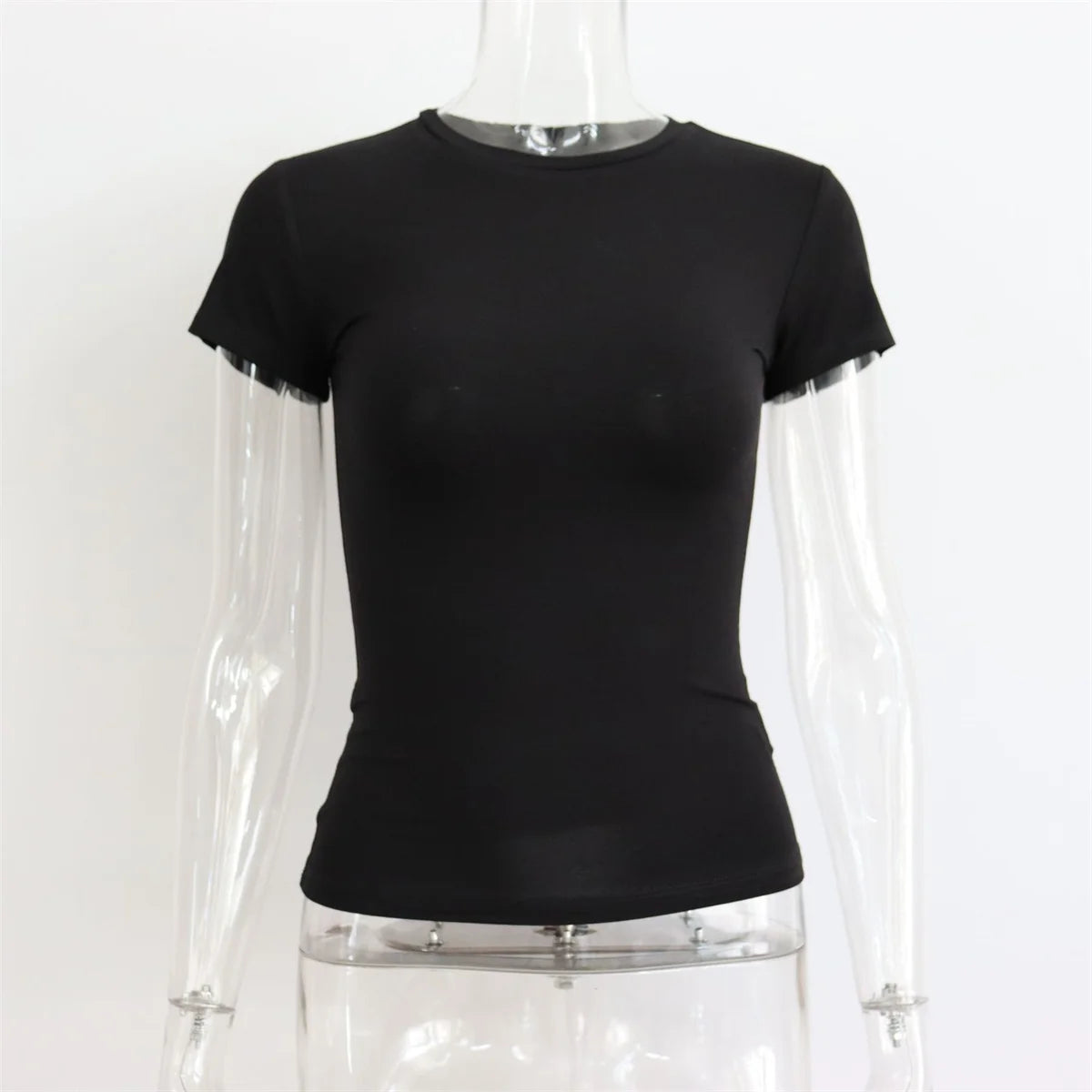 Kit 3 Camisetas Femininas Slim Fit Manga Curta Gola Redonda Y2k Vintage