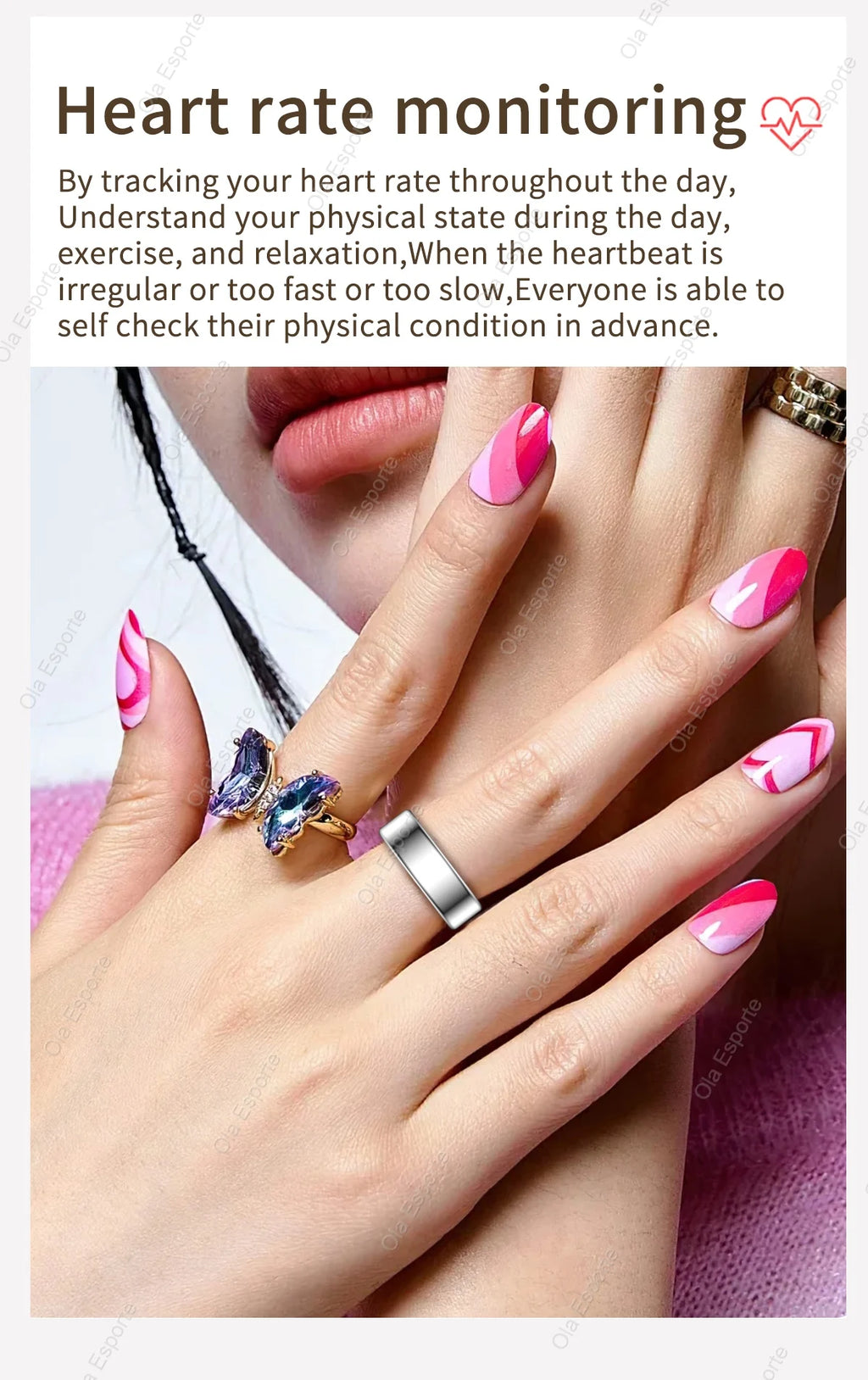 Anel Inteligente Smart Ring – Monitor Cardíaco, Ox igênio e Temperatura – À Prova d'água 5ATM