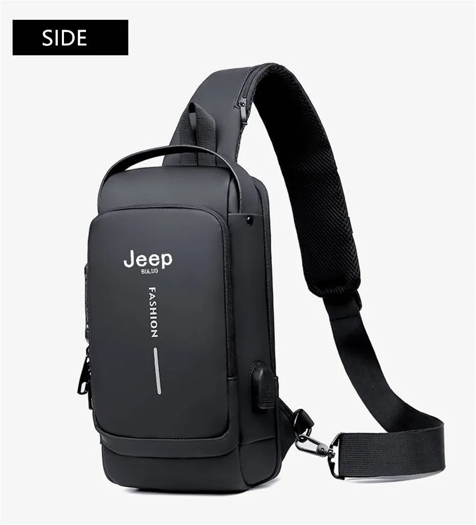 Bolsa Transversal Masculina Jeep Buluo – Nylon Antifurto – Vários Compartimentos