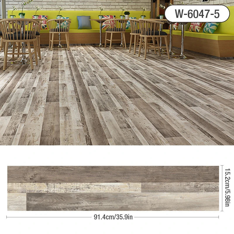 Self-adhesive Wood Grain Floor Wall Stickers PVC Wallpaper for Living Room Toilet Kitchen Home Floor Decor Waterproof Sticker