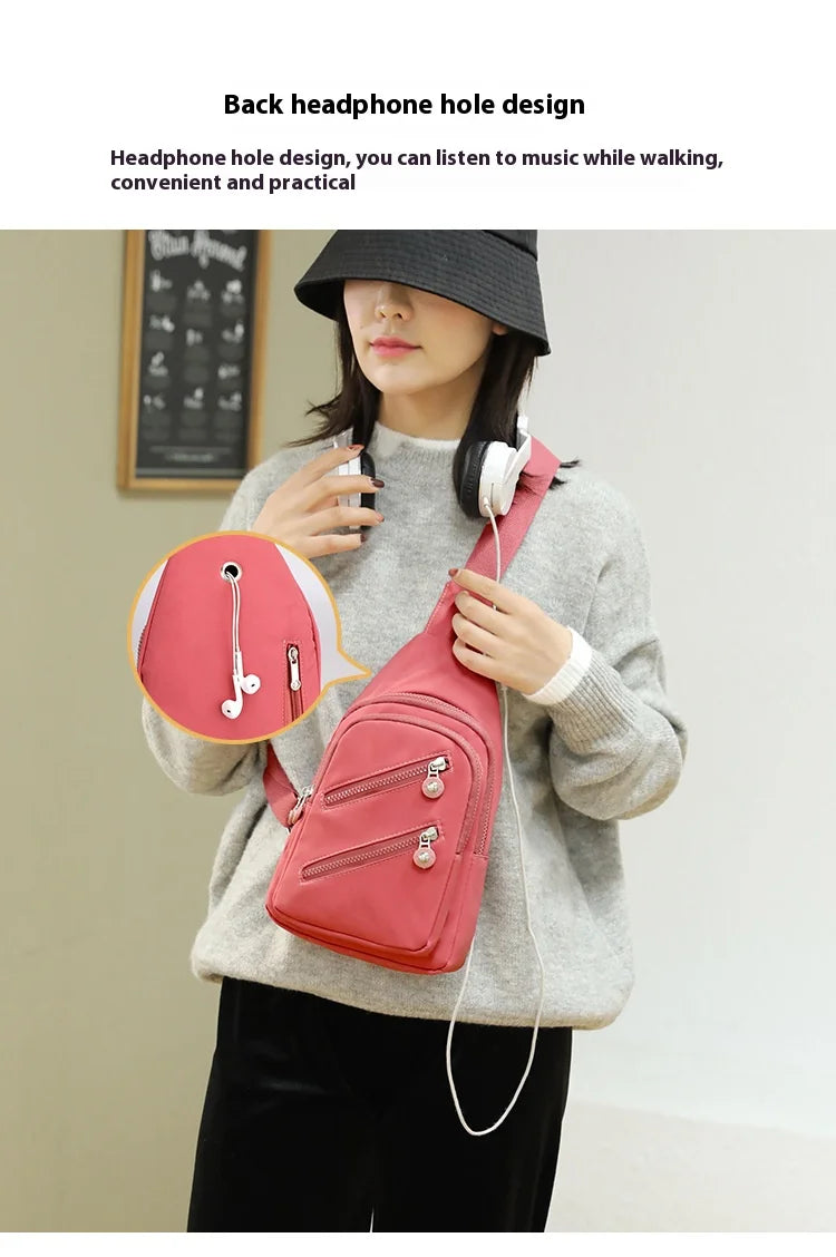 Pochete Feminina em Nylon – Bolsa Transversal com Aba – Viagem e Uso Casual