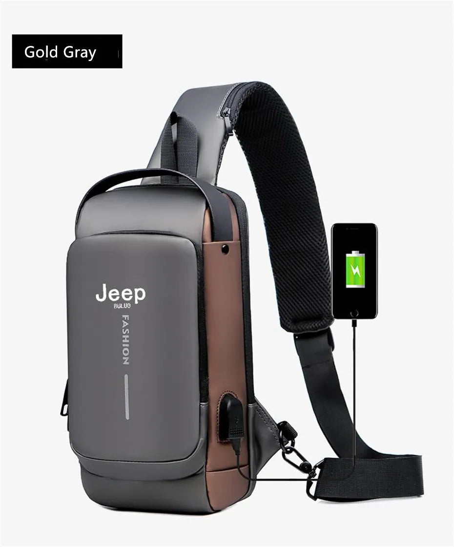 Bolsa Transversal Masculina Jeep Buluo – Nylon Antifurto – Vários Compartimentos