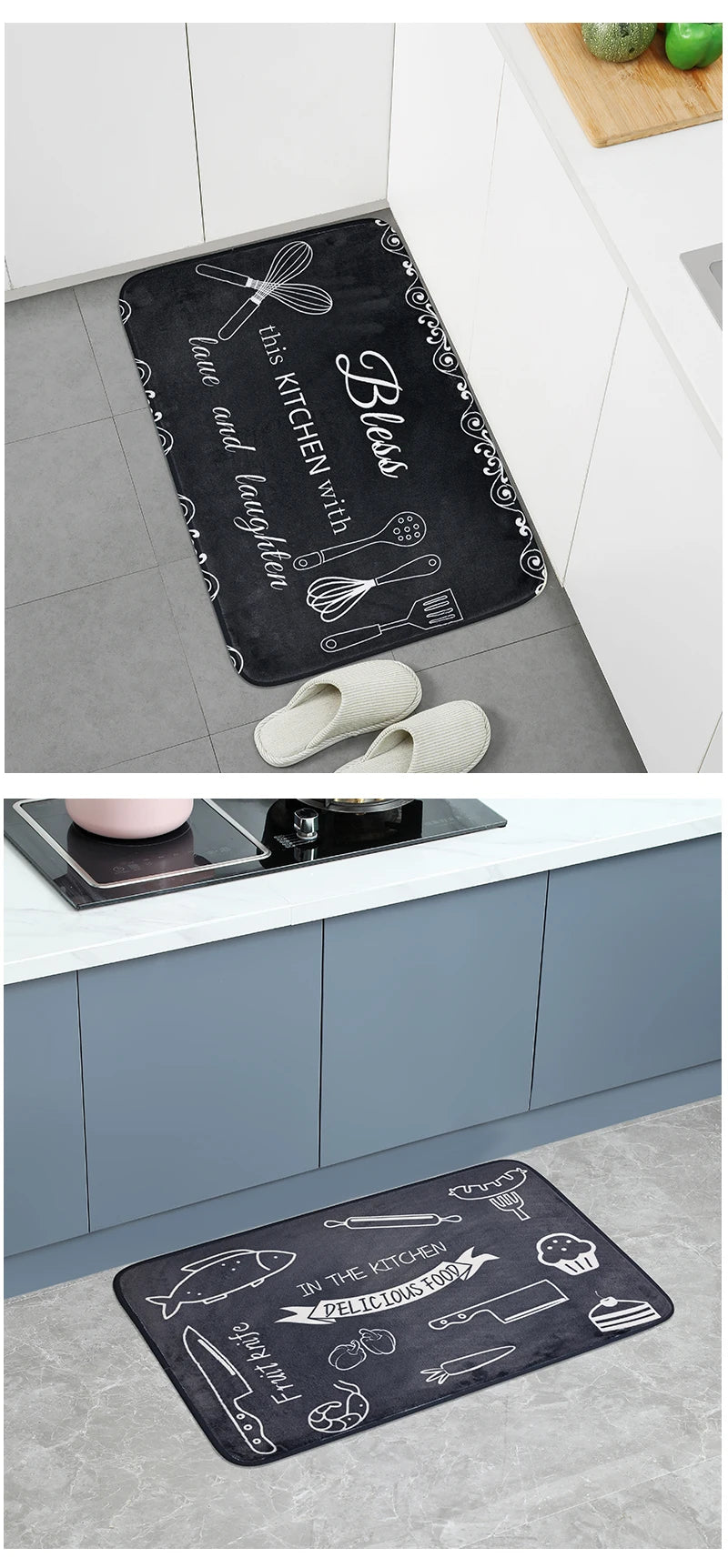 Tapete Multiuso Antiderrapante – Absorção de Água – Lavável na Máquina – Cozinha e Banheiro