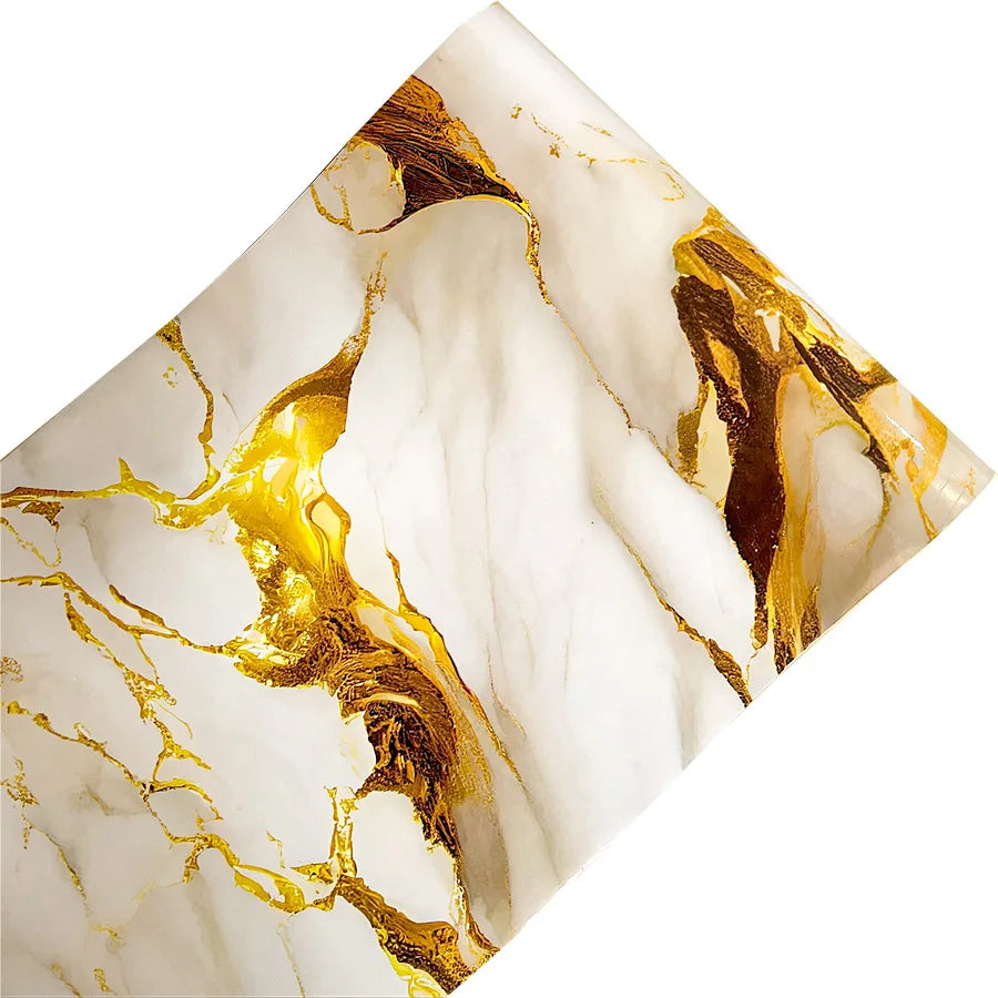 Papel de Parede Marmorizado Impermeável – Cozinha e Sala de Jantar – Autoadesivo