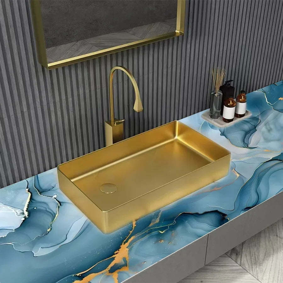 Papel de Parede Marmorizado Impermeável – Cozinha e Sala de Jantar – Autoadesivo