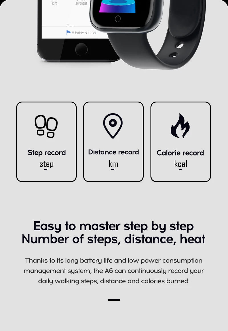 Smartwatch Esportivo – Monitor Cardíaco e Sono – Notificações – Unissex