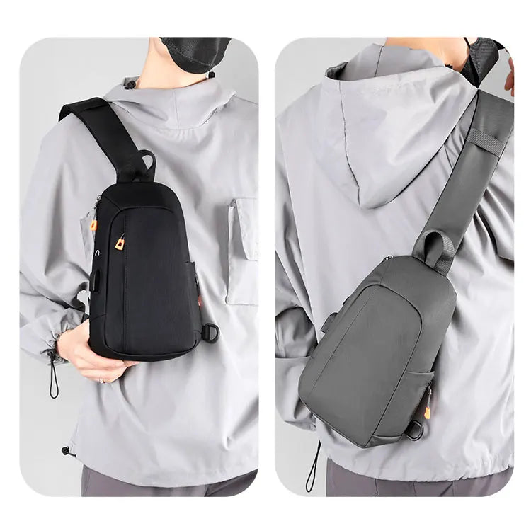 Bolsa Transversal Masculina Multibolsos – Tecido Oxford – Uso Diário e Viagem