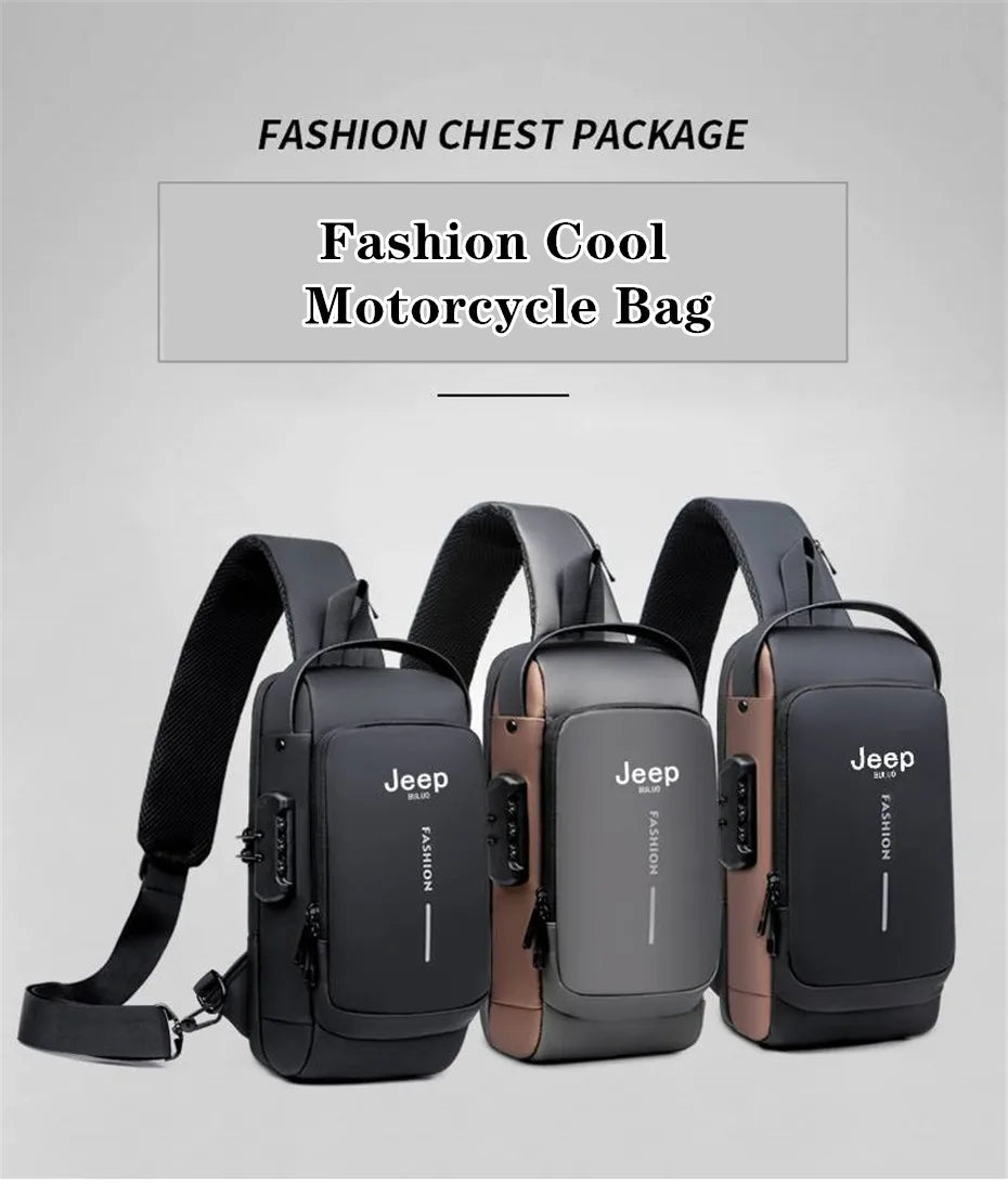 Bolsa Transversal Masculina Jeep Buluo – Nylon Antifurto – Vários Compartimentos