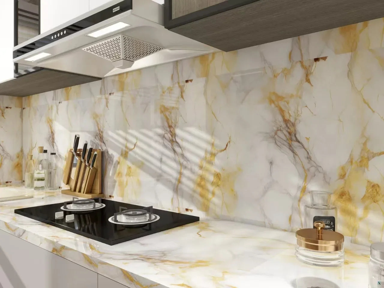 Marble Patterned Wallpaper for Kitchen Dining Room Waterproof and Oil Resistant Home Decoration Background Stickers Wallpaper