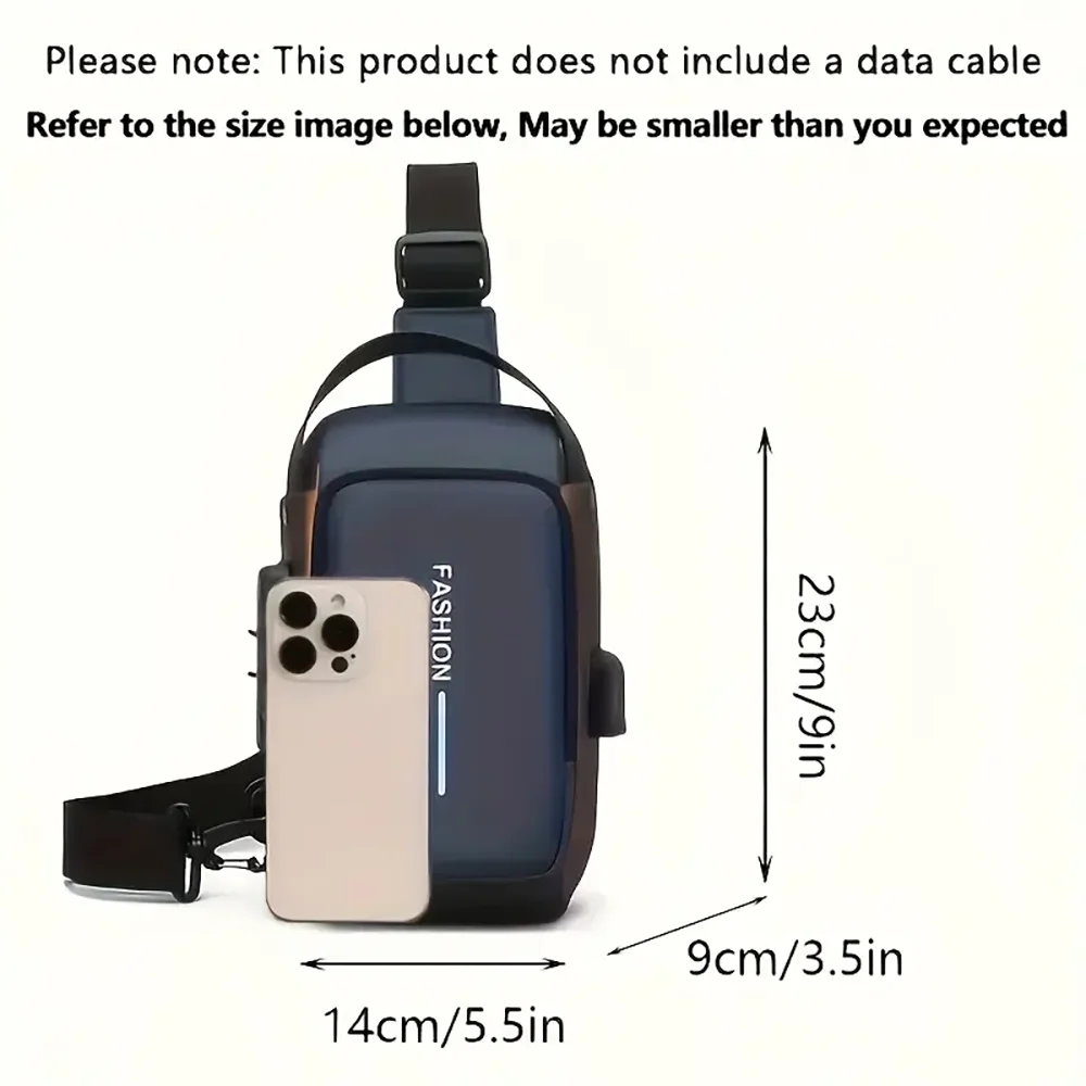 Bolsa Transversal Masculina – Tecido Oxford – Bolso para Celular – Cadeado com Senha