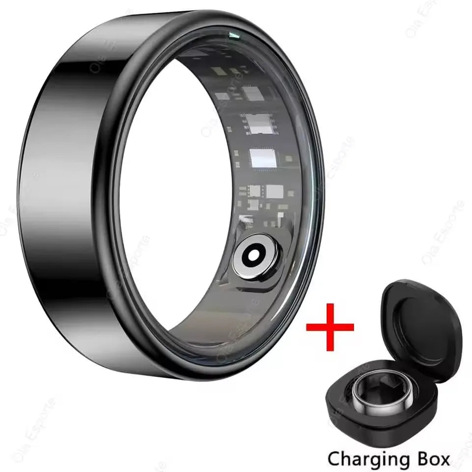 Anel Inteligente Smart Ring – Monitor Cardíaco, Ox igênio e Temperatura – À Prova d'água 5ATM