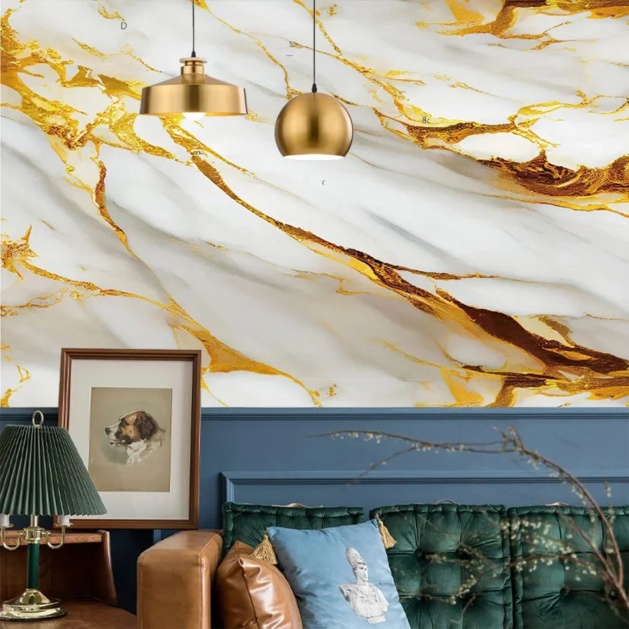 Marble Patterned Wallpaper for Kitchen Dining Room Waterproof and Oil Resistant Home Decoration Background Stickers Wallpaper
