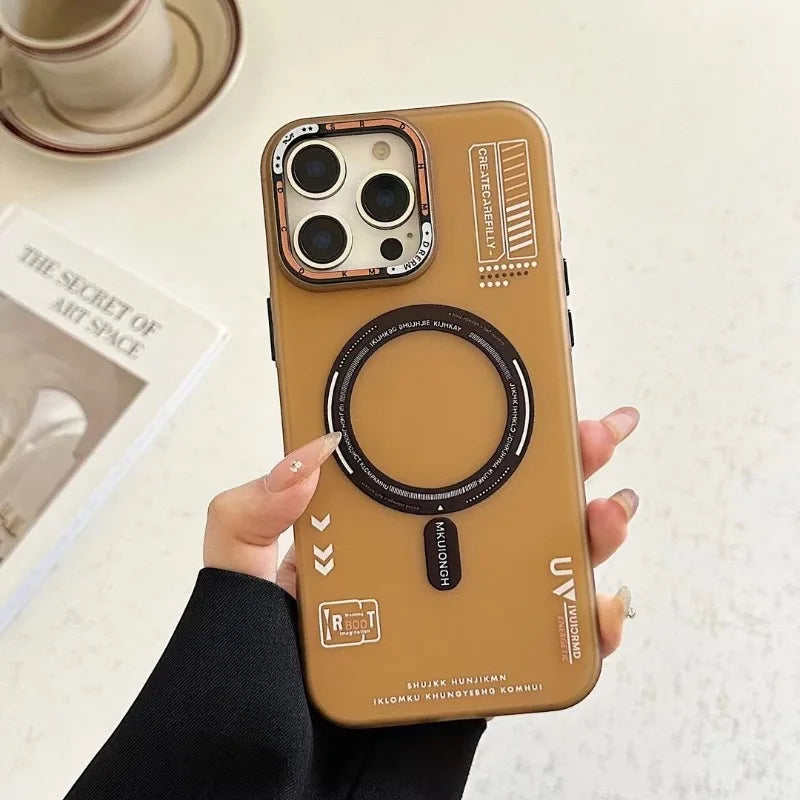 Matte Magnetic Phone Case For iPhone  16 15 13 12 14 Pro Max Magsafe Wireless Charge Frosted Back Metal Lens Frame Buttons Cover