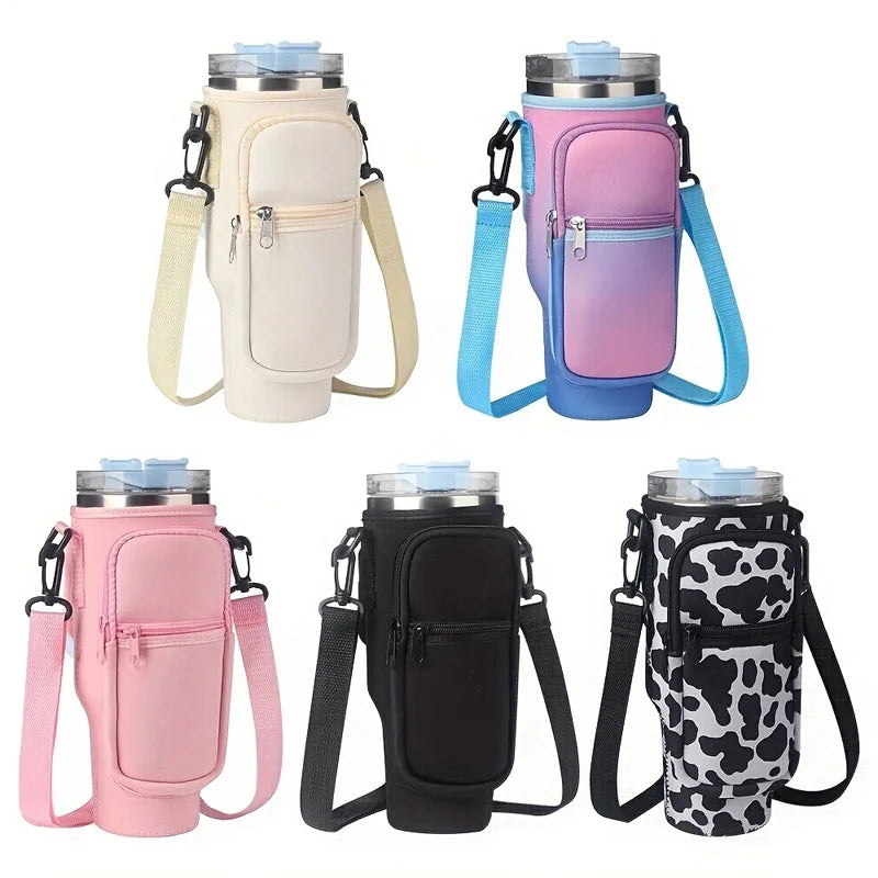 Capa para Copo Térmico com 2 Bolsas Laterais – Nylon – Compatível com Copos de 30oz e 40oz