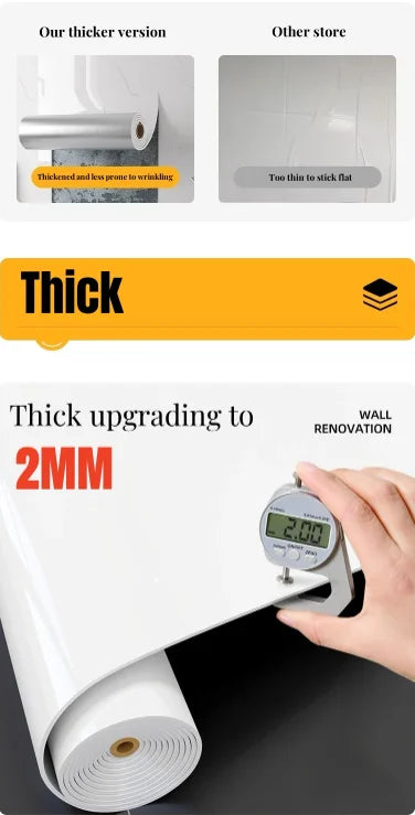 1 Roll Marble Thick Foam Imitation Tile Self-Adhesive Wallpaper Bedroom Living Room Decoration Bathroom Waterproof Wall Sticker