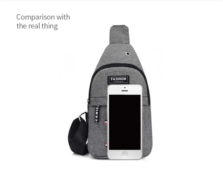 Pochete Masculina Impermeável – Nylon – Grande Capacidade – Viagem, Corrida e Trilha