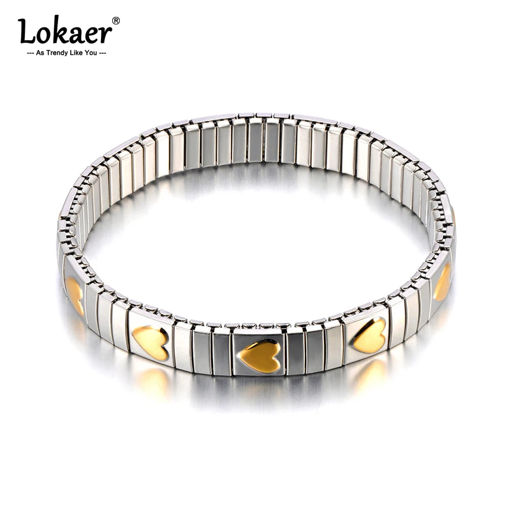 Pulseira Feminina Banhada a Ouro – Aço Inoxidável com Cristal – À Prova d'água